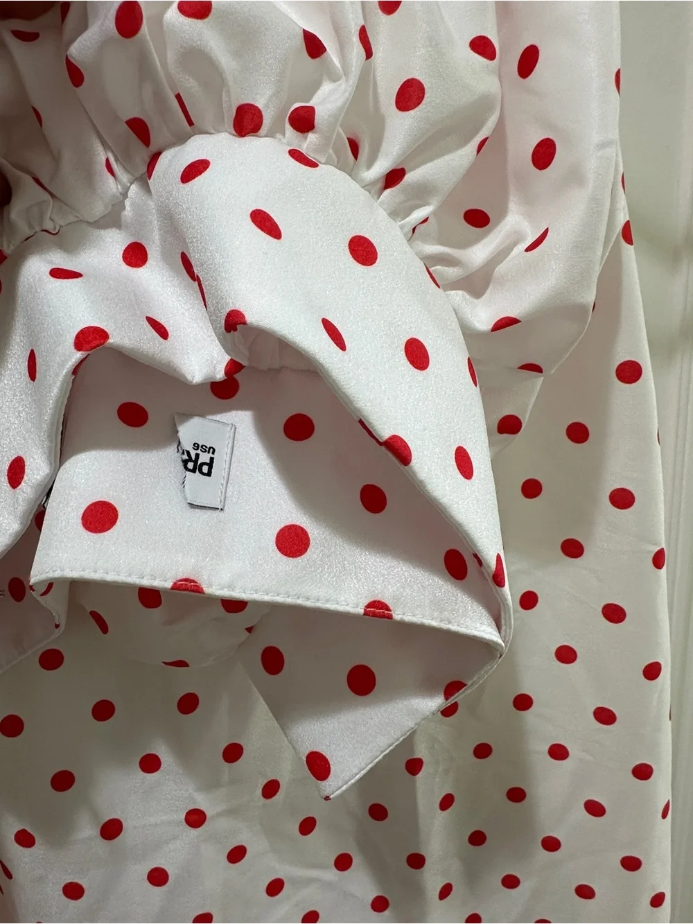 Princess Polly White Maxi Skirt with Red Polka Dots